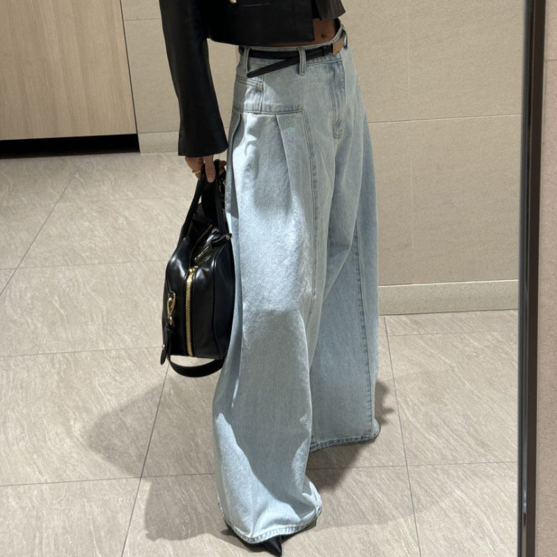 Pantaloni „Pleated Seoul Denim”