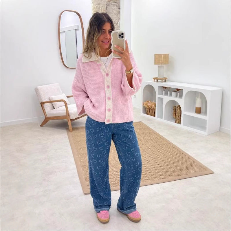 Pantaloni „Crochet Love Denim”