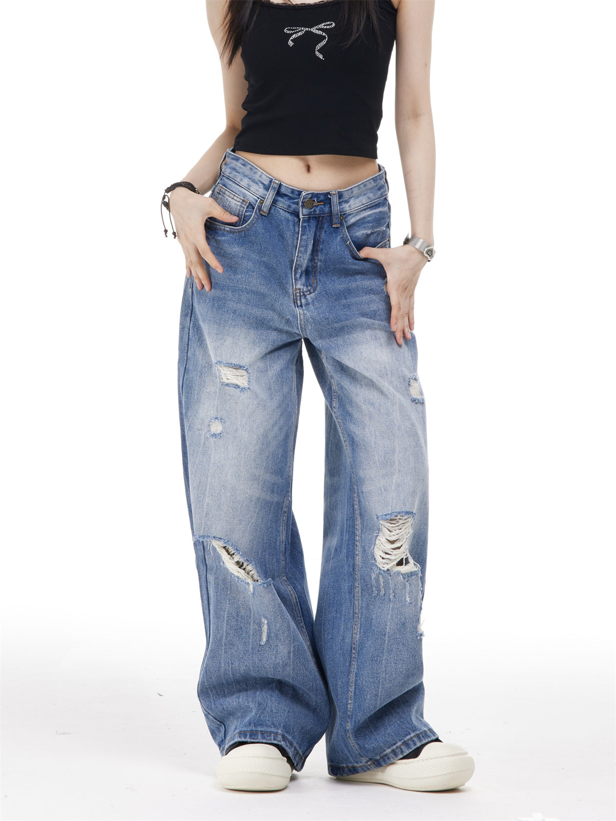 Pantaloni „Ripped Blue Freedom”