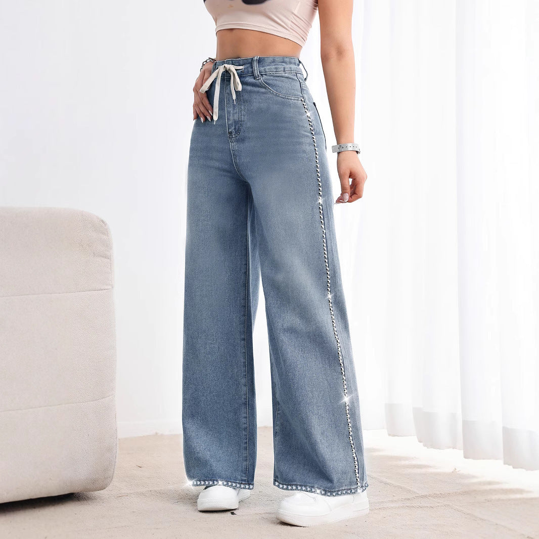 Pantaloni „Pearl Edge Wide Denim”