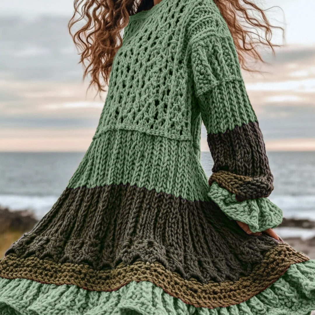 Rochia „Retro Verde Tricotată”