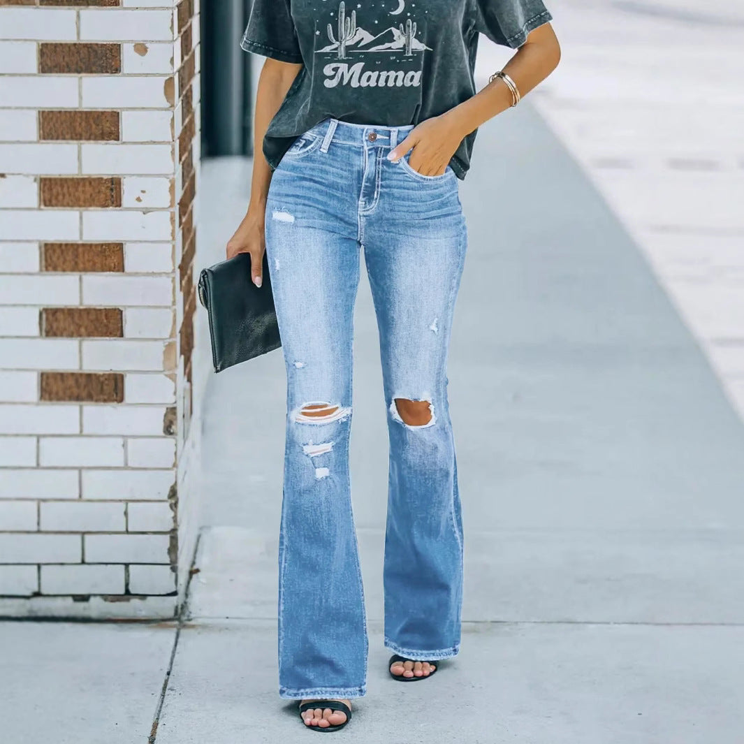 Pantaloni Ripped Flare Fit