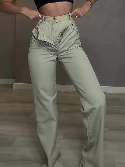 Pantaloni „Double Waist Statement”