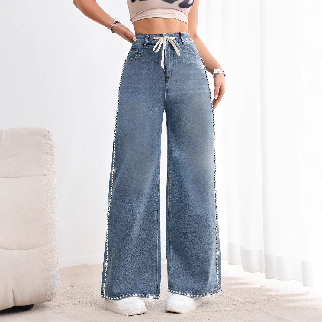Pantaloni „Pearl Edge Wide Denim”