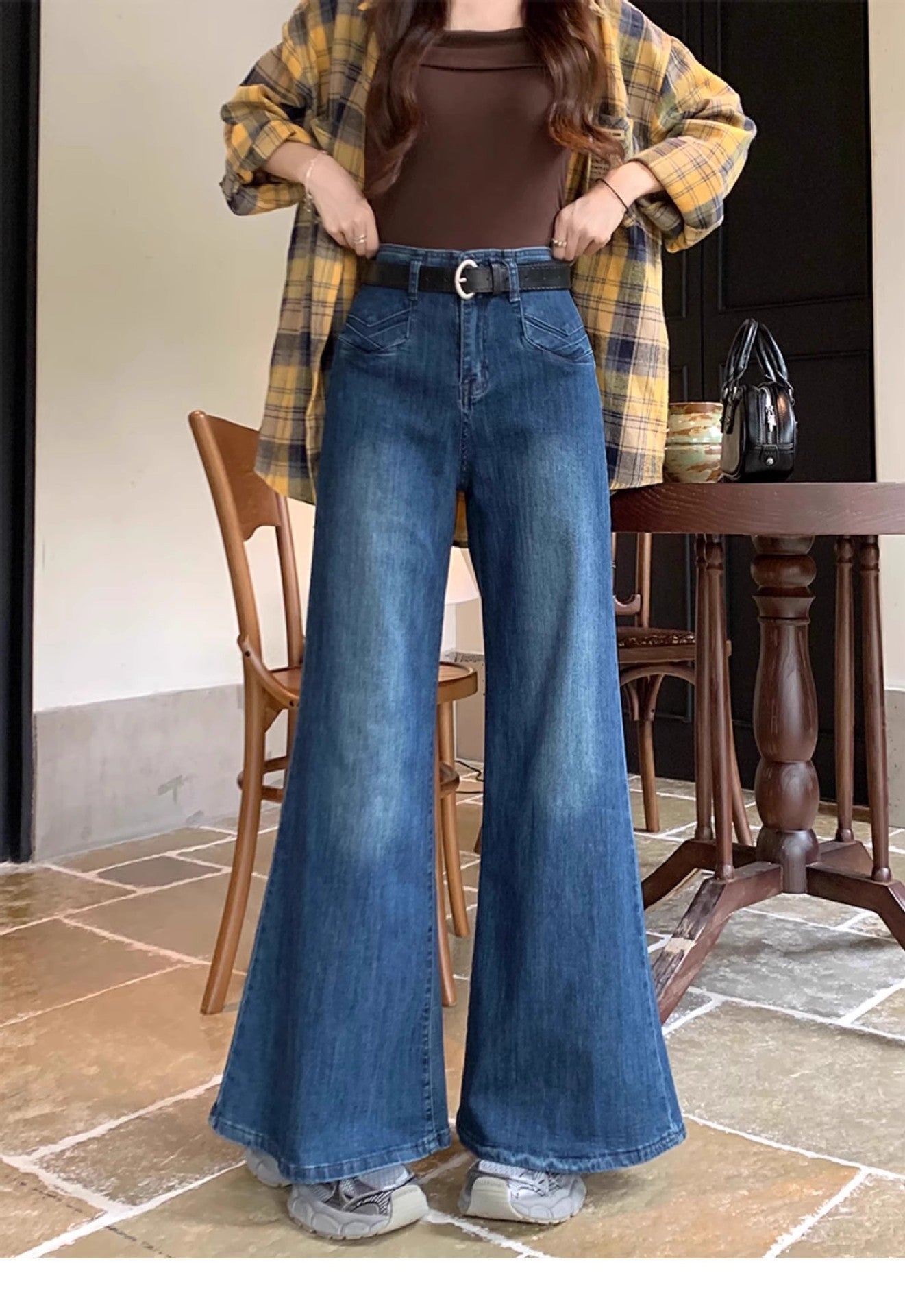 Pantaloni „Talie Înaltă Urban Chic”