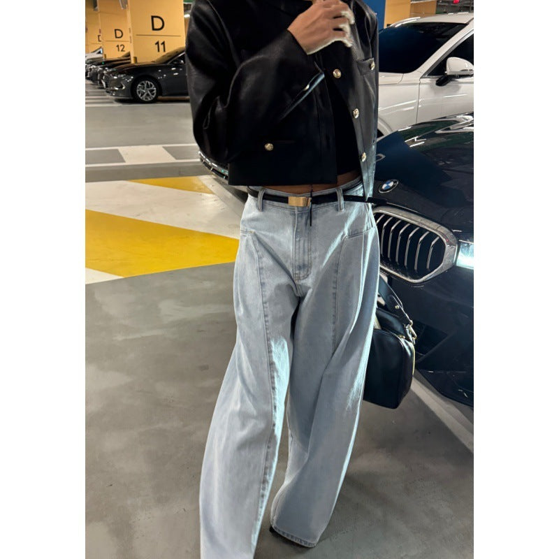 Pantaloni „Pleated Seoul Denim”