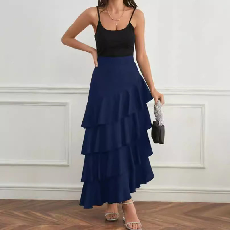 Slimming High Waist Irregular Long Skirt