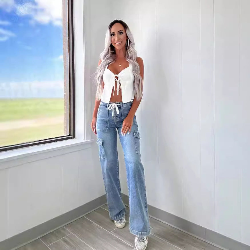 Pantaloni „Cargo Chic Denim”