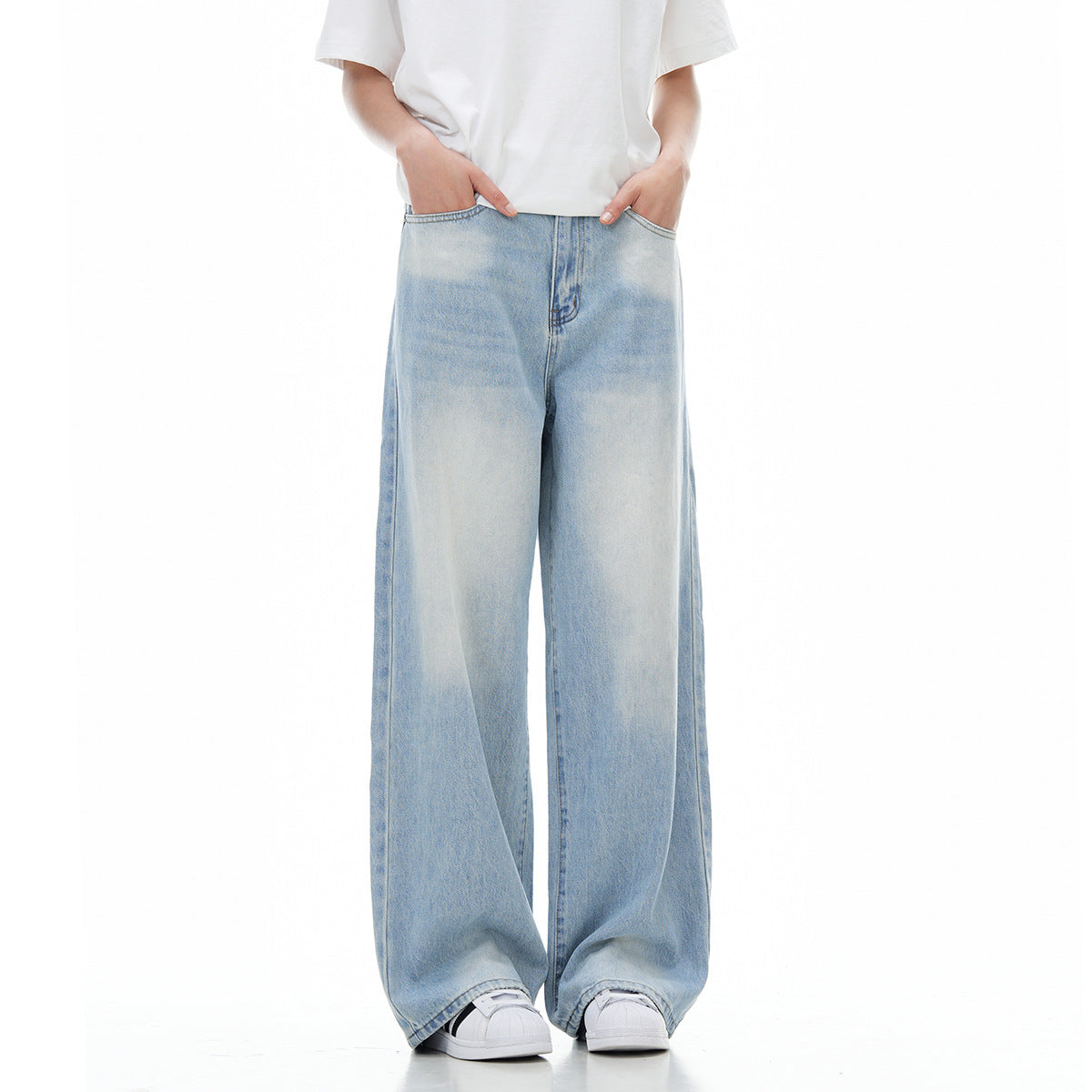 Pantaloni „Breeze Wide Light Blue”