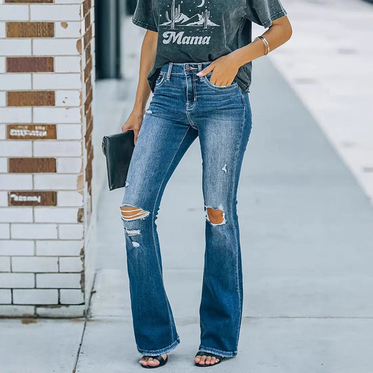 Pantaloni Ripped Flare Fit