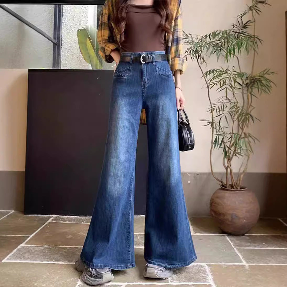 Pantaloni „Talie Înaltă Urban Chic”