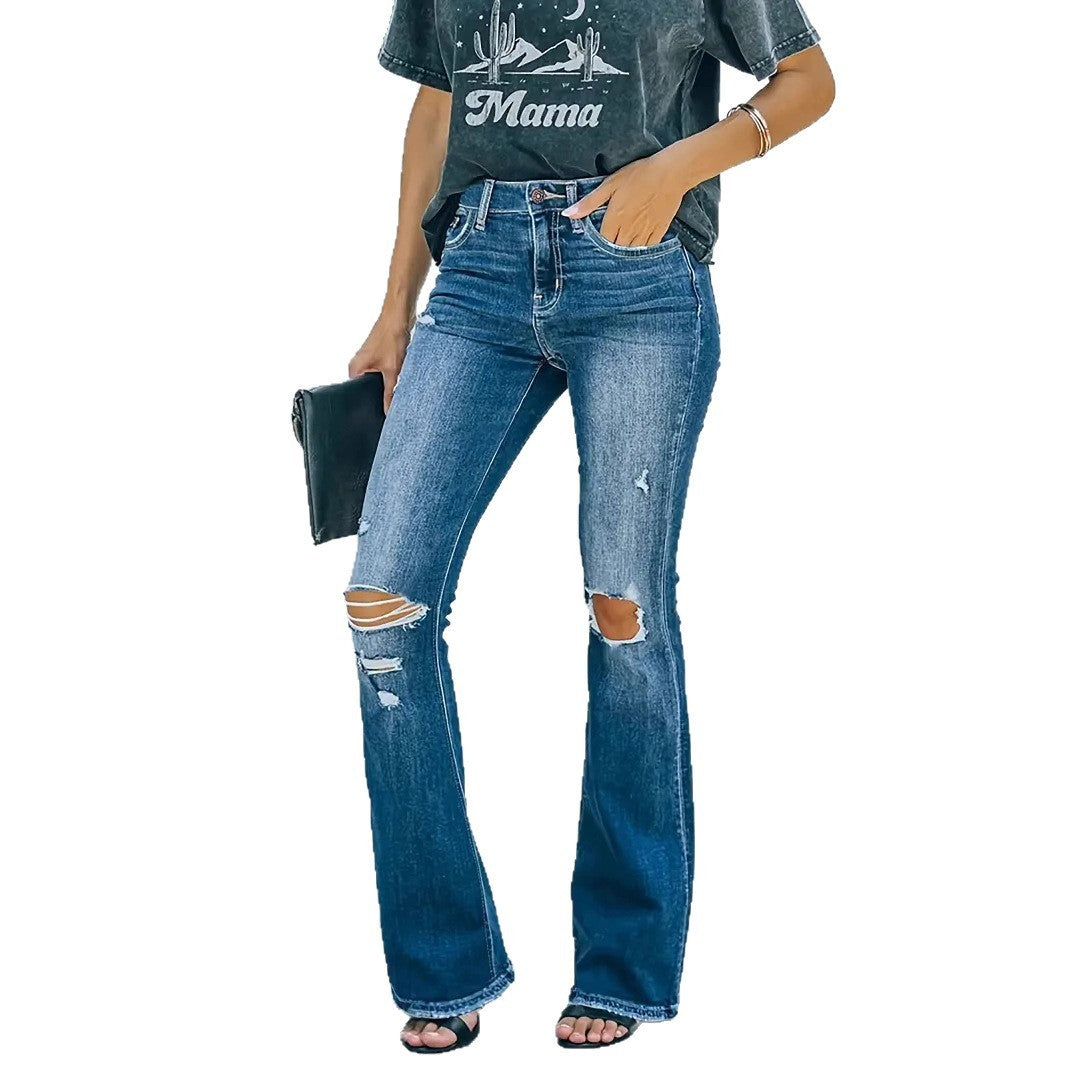 Pantaloni Ripped Flare Fit